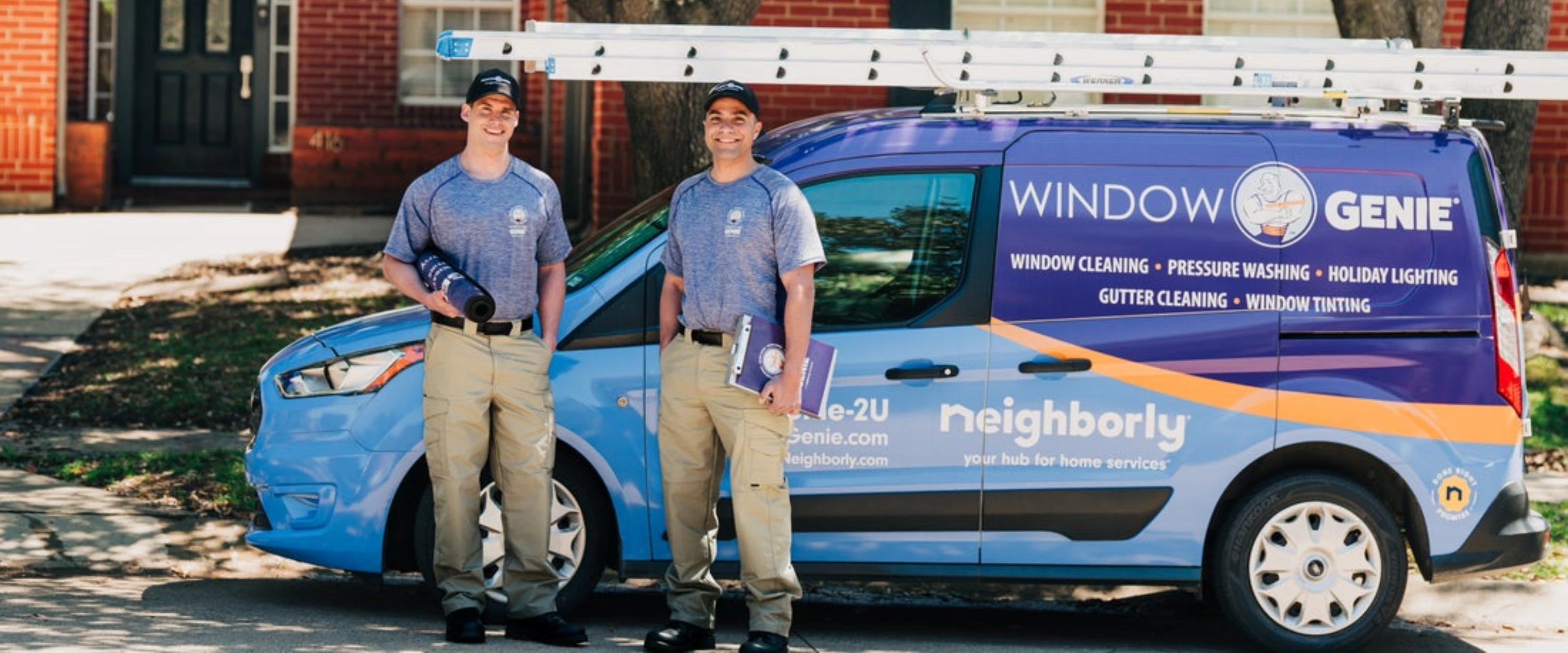 Branded Window Genie truck.